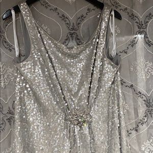 Ada James 7025 silver sequined dress size 24